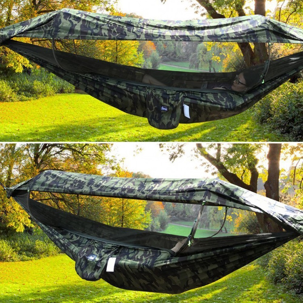 2 Person Portable Outdoor Camping Hammock  Mosquito Net High Strength swing bed