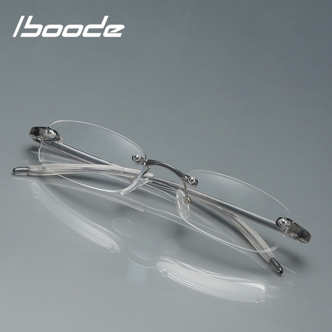 iboode Urltra-light Rimless Diamond Cutting Reading Glasses Men Women New TR90 Presbyopia Presbyopic Eyeglasses +1.0 1.5 2.0 2.5 ► Photo 1/6