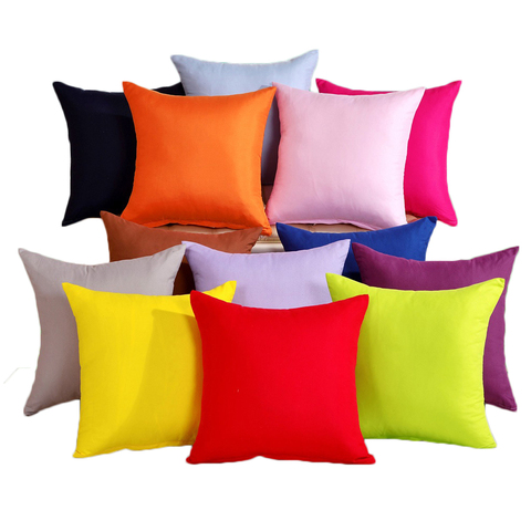 Simple Candy Color Throw Pillow Case For Sofa Solid Color Cushion Cover Home Decorative Pillowcase Car Seat Cushion Cover ► Photo 1/6
