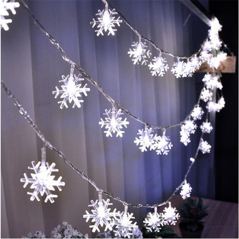 10M 50 LED Snowflake String Fairy Lights New Year Xmas Party Wedding Garden Light Lamp Garland Decoration Christmas Lights ► Photo 1/6