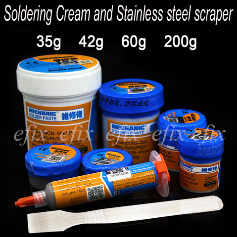 Mechanic Soldering Flux Welding Paste +Stainless steel BGA scraper Tin Cream Sn63/Pb37 Stencil For iPhone Samsung Chip IC Repair ► Photo 1/6