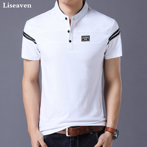 Liseaven Men's T Shirt 2022 Short Sleeve Mandarin Collar T-Shirt Tops & Tees Male Tshirts Men Clothing ► Photo 1/6