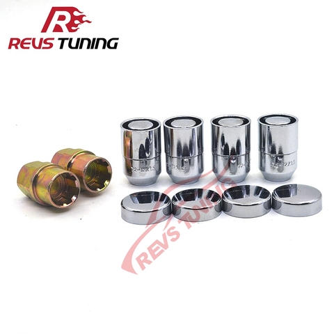 Anti theft 4Nuts+4Cover+2Keys M12X1.5 M12X1.25 Closed End Auto Car Wheel Locking Nuts Wheel Rim Lock Lug Nuts ► Photo 1/1