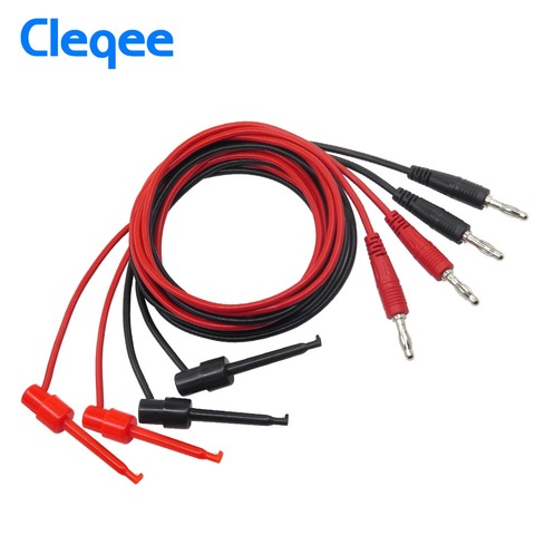 Cleqee P1039 1Set  4pcs 4mm Banana Plug to Test Hook Clip Test Lead Cable For Multimeter ► Photo 1/5