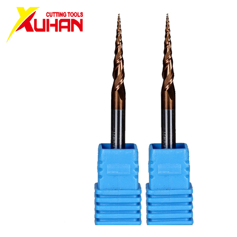 HRC62 Solid Carbide Ball Nose Tapered End Mills cnc carving bit engraving Router Bits Taper Wood Metal Milling cutters endmill ► Photo 1/3