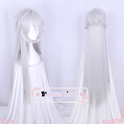 Black Butler Kuroshitsuji Under Taker Undertaker 110cm Long Silver Color Heat Resistant Hair Cosplay Costume Wig + Free Wig Cap ► Photo 1/5