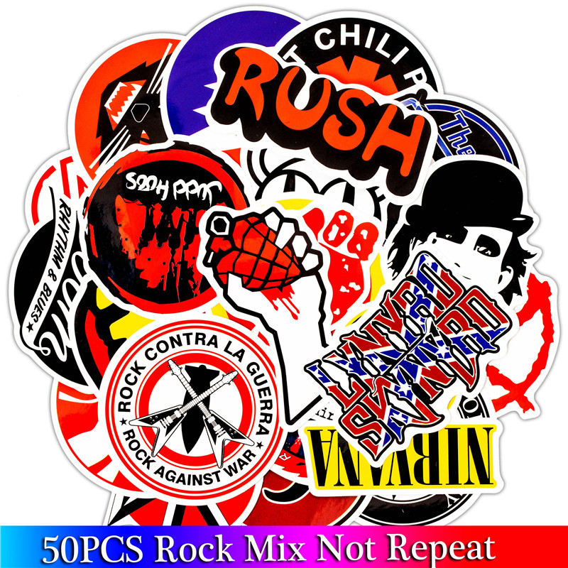 50PCS Pack Rock Stickers Set Heavy Metal Band Stickers For Luggage  Skateboard Laptop Guitar Fridge Bicycle Punk Stickers - Price history &  Review, AliExpress Seller - onesticker Store