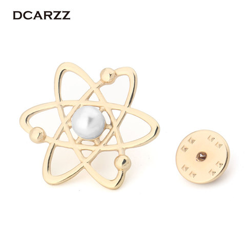 DCARZZ Atom Melecule Science Pin,the Pearl Science Symbol Brooch,Proton Neutron Nucleus Jewelry Gift for Nerd,Geeks,Scientists ► Photo 1/5