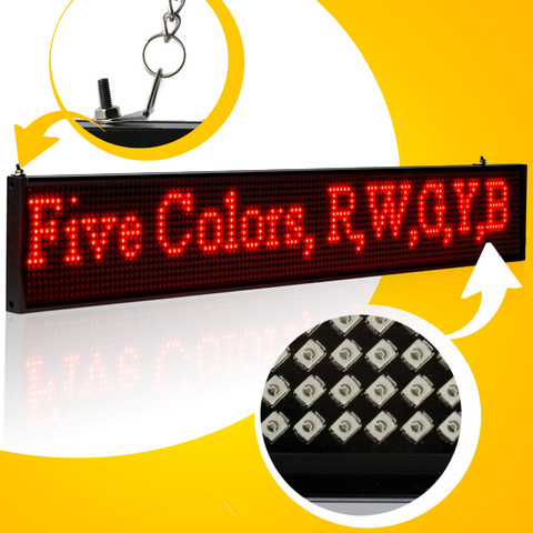 26inch P5 SMD LED SIGN Red Scrolling Advertising Message LED Display Board ► Photo 1/6