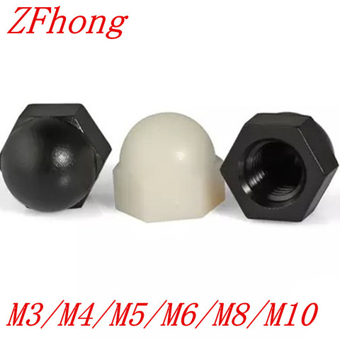 DIN1587 M3 M4 M5 M6 M8 M10 white or black nylon Cap Nuts Decorative Cover Semicircle Acorn Nut ► Photo 1/1