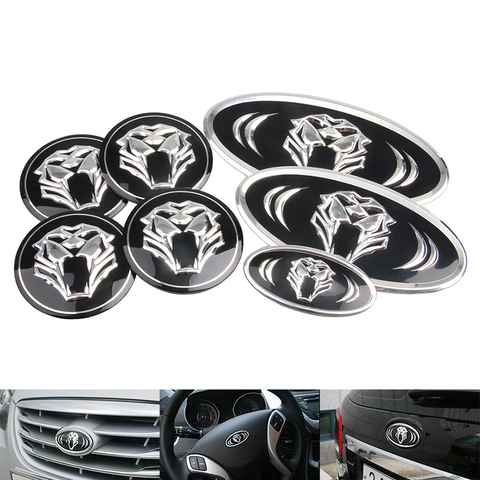 7Pcs Car tiger Logo Front&Rear Emblem Badge Sticker Front Rear Trunk Steering Wheel Emblem Badge For Kia K7 K5 K3 K2 car styling ► Photo 1/6