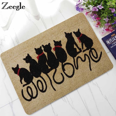 Zeegle Carpet Cat Doormat Outdoor Rugs Rubber Floor Mat Non-slip Kitchen Rug Entrance Mats Absorbent Bathroom Carpet Foot Mat ► Photo 1/6