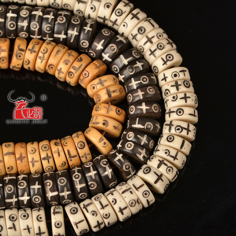 108PCS Natural yak bone bead hand-chain necklace DIY scatter beads for jewelry making 3X8mm 4X10mm Tibetan style hole 2mm ► Photo 1/6