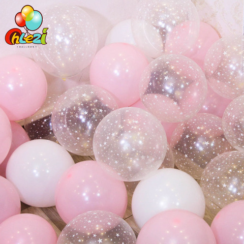 20pcs 12 inch Latex Balloon Set Star Clear Pink Gold Balloons Wedding Decoration Baby Shower Birthday Party Supplies Home Decor ► Photo 1/6