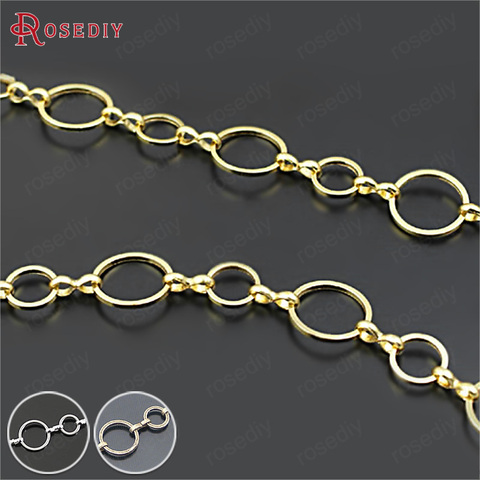 (21498)1 Meter 12MM+8MM Round Closed Rings Link Chains Brass Chains Handmade Necklace Chains Diy Findings Accessories Wholesale ► Photo 1/5