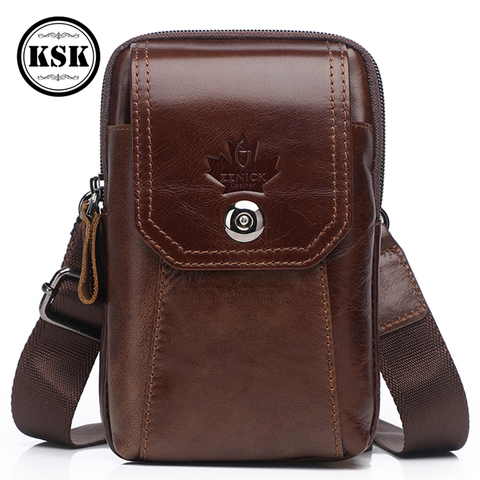 Men's Genuine Leather Bag Messenger Bag Shoulder Handbag For Men Luxury Handbag 2022 Fashion Hasp Flap Male Cross body Bags KSK ► Photo 1/6