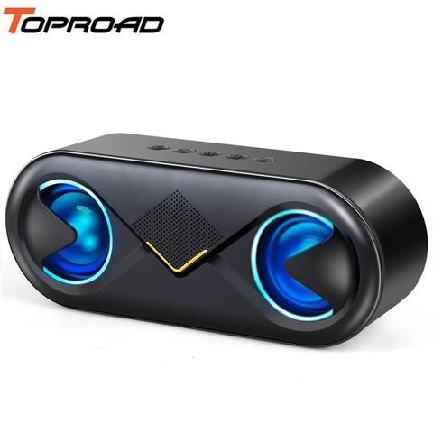 TOPROAD Portable HIFI Bluetooth Speaker Wireless Column Stereo Bass Speakers with LED Light Support TF card AUX USB Handsfree ► Photo 1/1