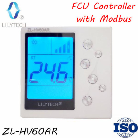 ZL-HV60AR, Modubs FCU controller, RS485 Thermostat, Modbus Thermostat, Fan Coil Unit controller, fcu thermostat rs485, Lilytech ► Photo 1/3