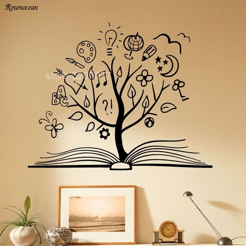 Book Tree Wall Decal Library School Vinyl Sticker Unique Home Art Decor Reading Room Decoration Removable Murals Kids Rooms SK13 ► Photo 1/6