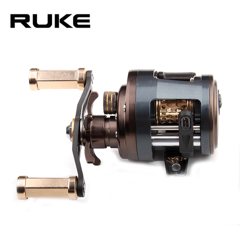 RUKE Metal Fishing Reel Drum Wheel Bait Casting Trolling Lure Reel 11+1 Bearings Metal Cover Alloy Spool Carbon Handle ► Photo 1/5