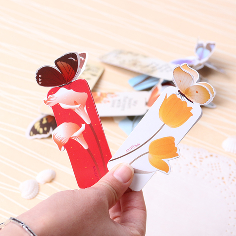14 PCS Creative Butterfly Bookmarks Cartoon Book Marks Paper Clip Office School Gifts ► Photo 1/6