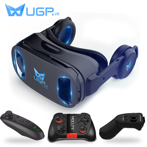 UGP U8 VR Glasses 3D Headset version IMAX Virtual Reality Helmet 3D Movie Games With Headphone 3D VR Glasses optional controller ► Photo 1/1