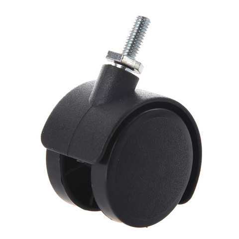 6mm Threaded Stem 40mm Dual Wheel Rotatable Caster Black Used widely for the furniture, hand trolley, shopping cart, appliances ► Photo 1/5