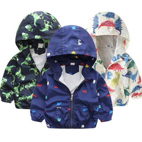 Children Jackets Autumn Spring Kids Outerwear Coats Cute Dinosaur Cartoon Jackets For Boys Baby Boys Girls Windbreaker 1-7T ► Photo 1/6