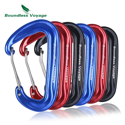 Boundless Voyage Aluminum Alloy D-type Carabiners Hook Locking for Outdoor Hammocks Climbing Camping ► Photo 1/5