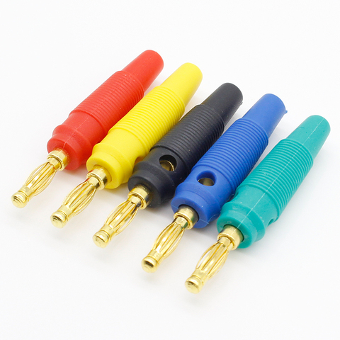 20pcs Gold Plated 4mm Banana Plug Screw To Speaker Amplifier Binding Post Test Probes Adapter ► Photo 1/3