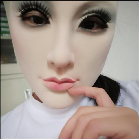 Top Grade Handmade Silicone Sexy And Sweet Half Female Face Ching Crossdress Mask Crossdresser Doll Human Face Skin Mask Fancy ► Photo 1/6