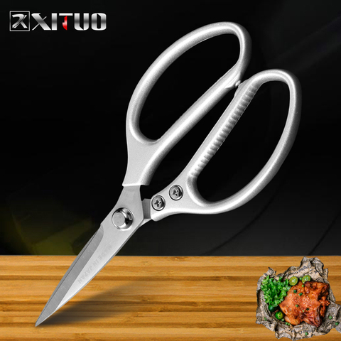 XITUO kitchen scissors stainless steel household food strong chicken bone scissors multi-purpose scissors aluminum handle sharp ► Photo 1/6