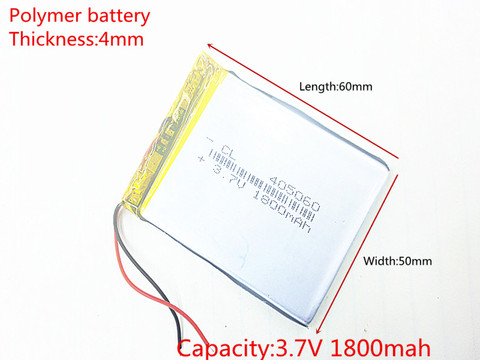 3.7V 1800mAh 405060 Lithium Polymer Li-Po li ion Rechargeable Battery cells For Mp3 MP4 MP5 GPS PSP mobile bluetooth ► Photo 1/1