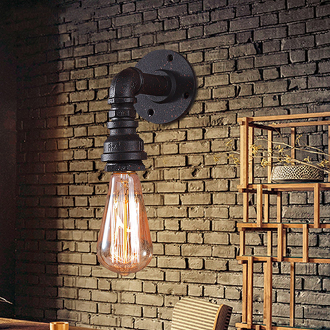 Steam punk Loft Industry wind iron Water pipe retro wall lamp bra Vintage E27 sconce wall lights porch bedroom bar cafe lamp ► Photo 1/6