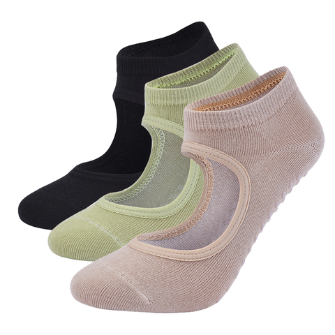 Women High Quality Pilates Socks Anti-Slip Breathable Backless Yoga Socks Ankle Ladies Ballet Dance Sports Socks for Fitness Gym ► Photo 1/6