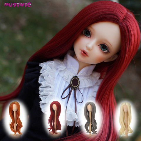 BJD Doll Wig High Quality Heat Resistant Wire Long Curly Red Grey Khaki Brown Wigs for 1/3 1/4 1/6 BJD Dolls ► Photo 1/6