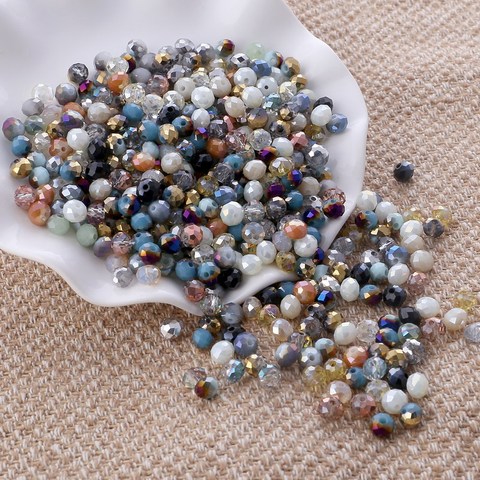 STENYA 4*3mm Mix Color Crystal Beads Rondelle Faceted Bead Bow Knot Diy Jewelry Findings Quartz Earring Necklace Accessories ► Photo 1/6