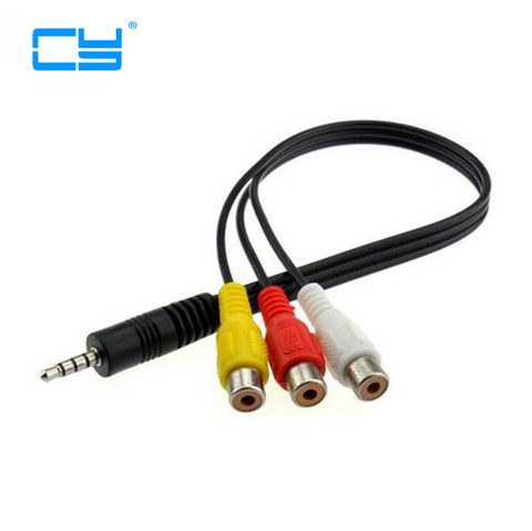High Speed  3.5 mm Male Jack To 3 RCA Female Plug Adapter Audio Converter Video AV Cable Wire Cord ► Photo 1/4