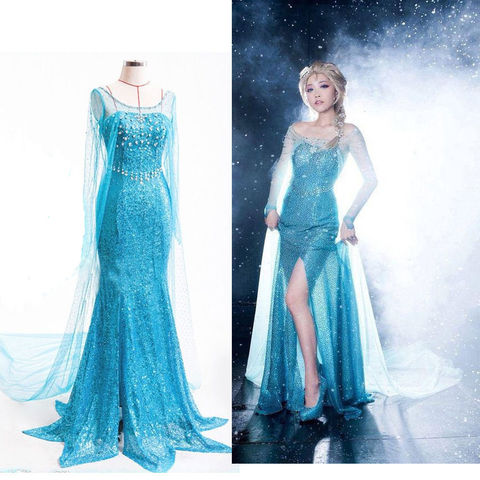 Elsa Dress, Elsa Cosplay costume, Elsa Blue Dresses Halloween Costume