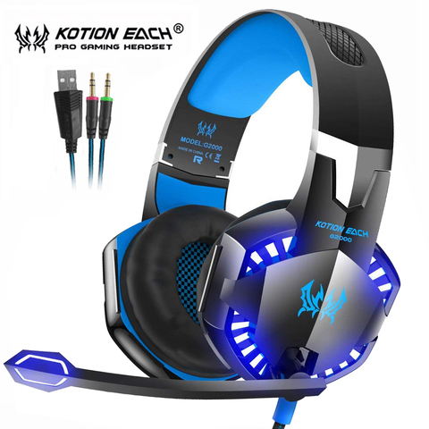 geld Wijzerplaat Bibliografie Kotion EACH G2000 Best Casque Stereo Gaming Headphones Deep Bass Game  Earphone Headset with Mic LED Light for PC Computer Gamer - Price history &  Review | AliExpress Seller - SHEN Global