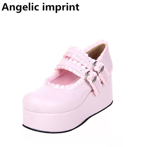 Angelic imprint woman mori girl lolita cosplay shoes lady high heels wedges Pumps women princess dress party platform shoes 47 ► Photo 1/6