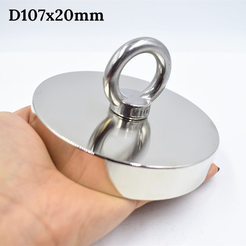Strong Neodymium Magnet D107mm 550kg fishing salvage holder powerful hole Circular ring hook permanent deep sea Pulling Mount ► Photo 1/4