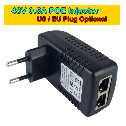 CCTV Security Surveillance PoE Power Supply 48V 0.5A 24W POE Wall Plug POE Injector Ethernet Adapter IP Camera Phone US EU Plug ► Photo 1/5