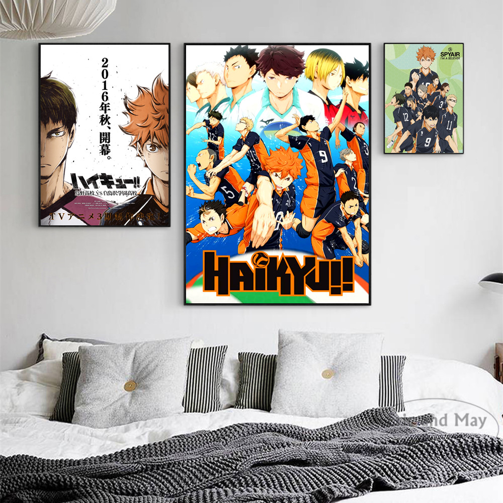 Anime Poster Haikyuu Season 4 Characters Canvas Art Posters and