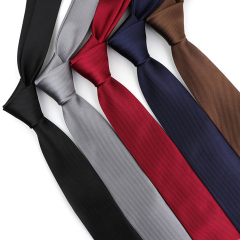 Men Solid Classic Ties Formal Striped Business 6cm Slim Necktie for Wedding Tie Skinny Groom Cravat ► Photo 1/4