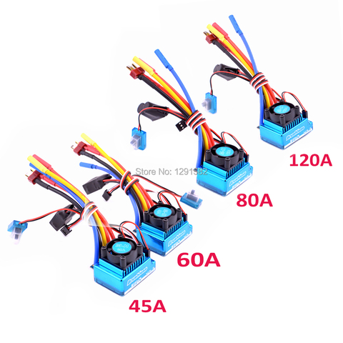 New 45A 60A 80A 120A Brushless ESC sensorless Electric Speed Controller Dust-proof for 1:10 1/10 RC Car ► Photo 1/6