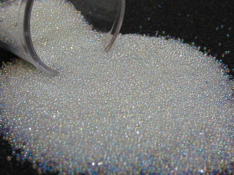 NAIL CAVIAR BEADS MICRO MARBLES AB WHITE 0.6MM 0.8MM GLASS BEADS 25 COLOR CHOICE STEEL BALL MINI NAIL CAVIAR 10g/jar ► Photo 1/6