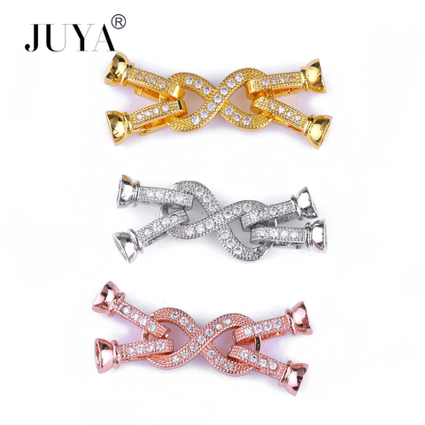Supplies For Jewelry 5PCS Wholesale Copper Micro Pave Zircon Fold Over Clasps For Bracelets Necklaces Parts DIY Strand Jewelry ► Photo 1/6