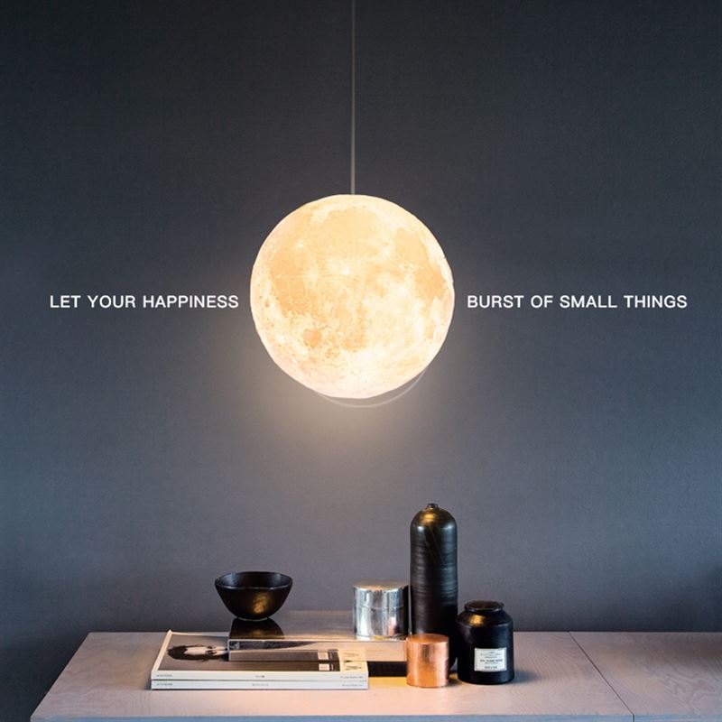 3D Print Moon Pendant Light Lamp Modern Simple Ball Room Droplight Home Decor 