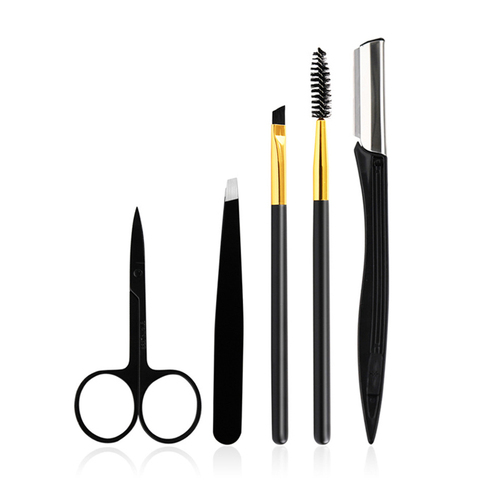 YOKPN New Accessories Eyebrows Clip Eyebrow Trimmer Scissors Eyebrow Shaping Knife Cosmetic Beautiful Makeup Tools 5 Pcs/Set ► Photo 1/6